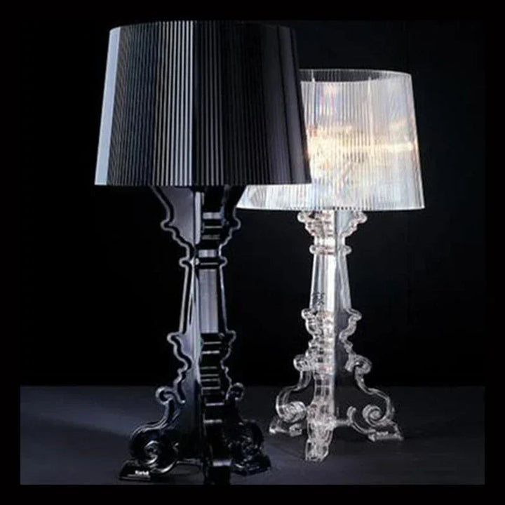 Elegant Barok Bordlampe med Stofskærm
