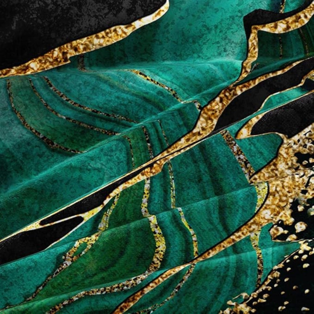 Guld Marmor Dynebetræk Sæt med 2 Pudevar i Mikrofiber