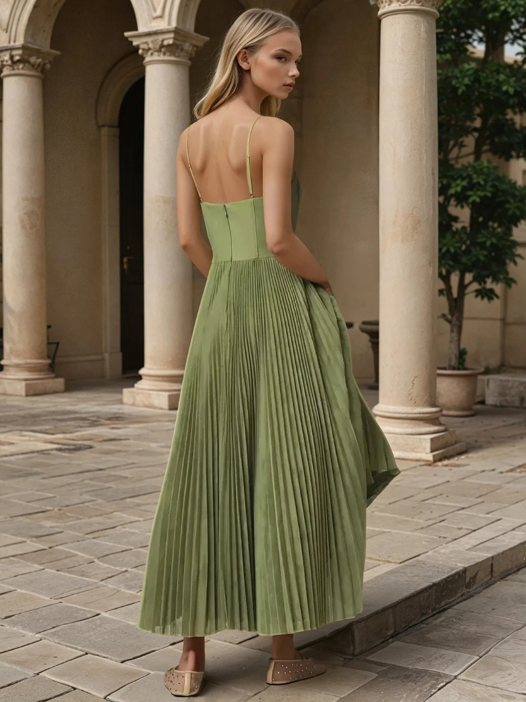 Sonya™ | Skulptureret Plisseret Maxi Kjole