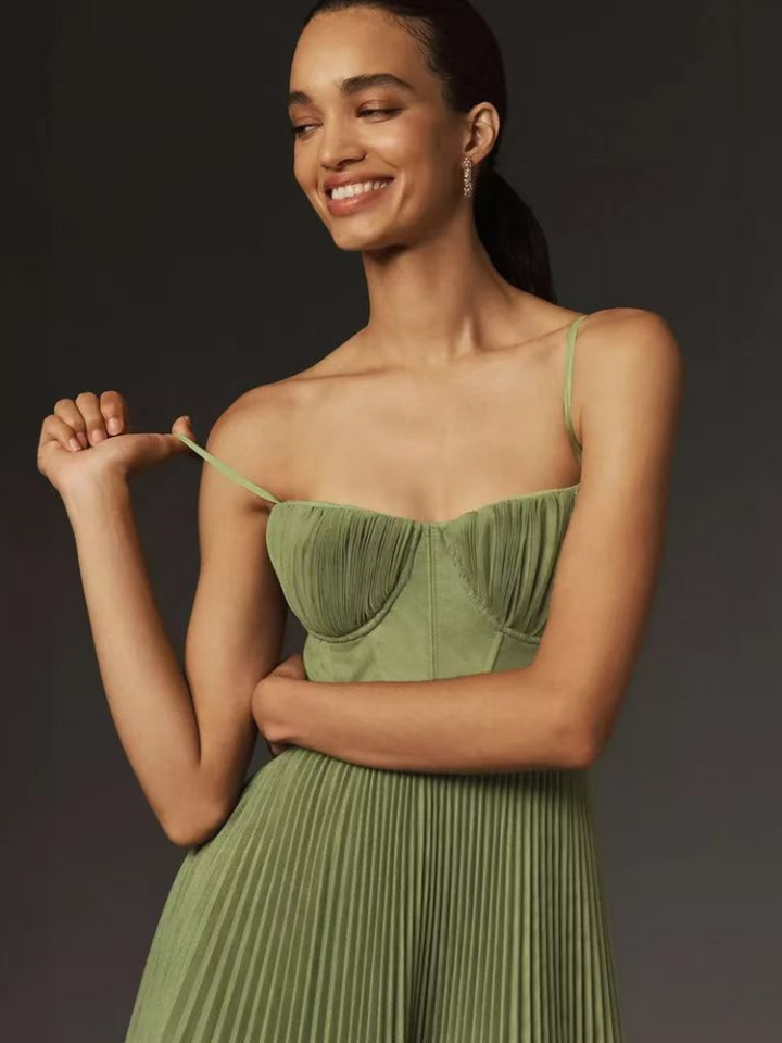Sonya™ | Skulptureret Plisseret Maxi Kjole