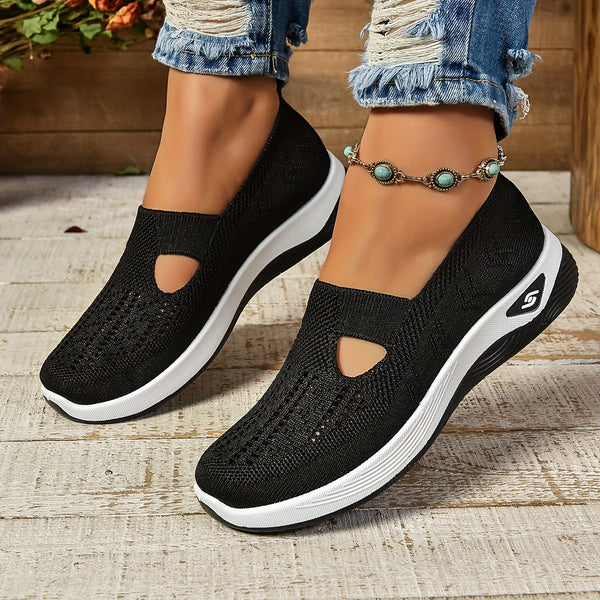 Lydia | Dame Slip-On Strik-Sneakers til Gåtur