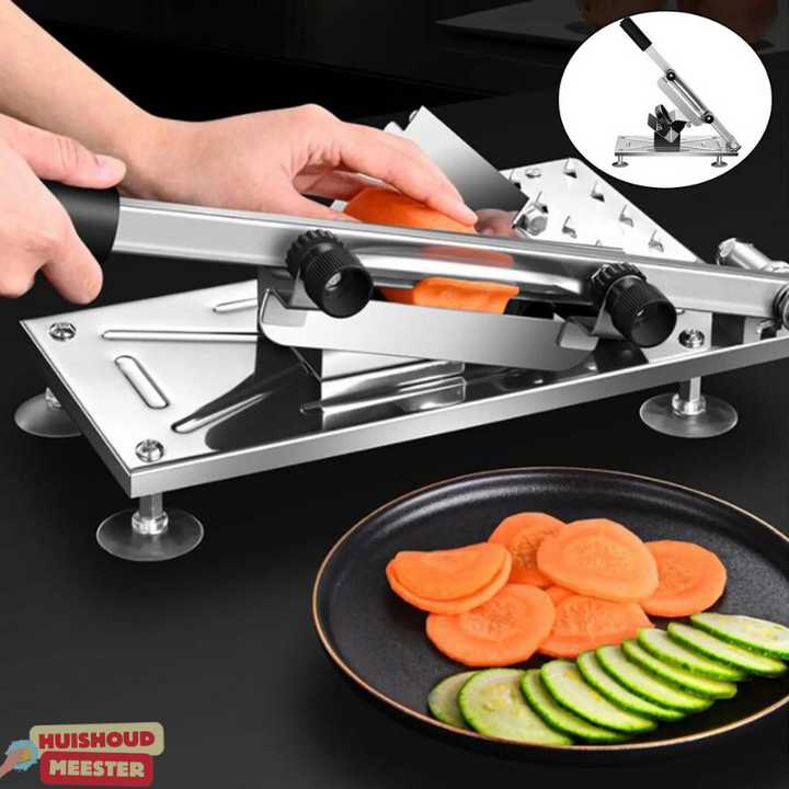 Justerbar Køkkenslicer i Rustfrit Stål med Sugebase