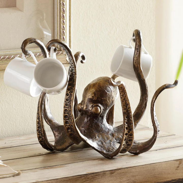 Antik Bronze Kraken Krus Holder til 8 Krus