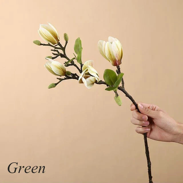 Realistiske Kunstige Magnolia Blomstergren i Høj Kvalitet