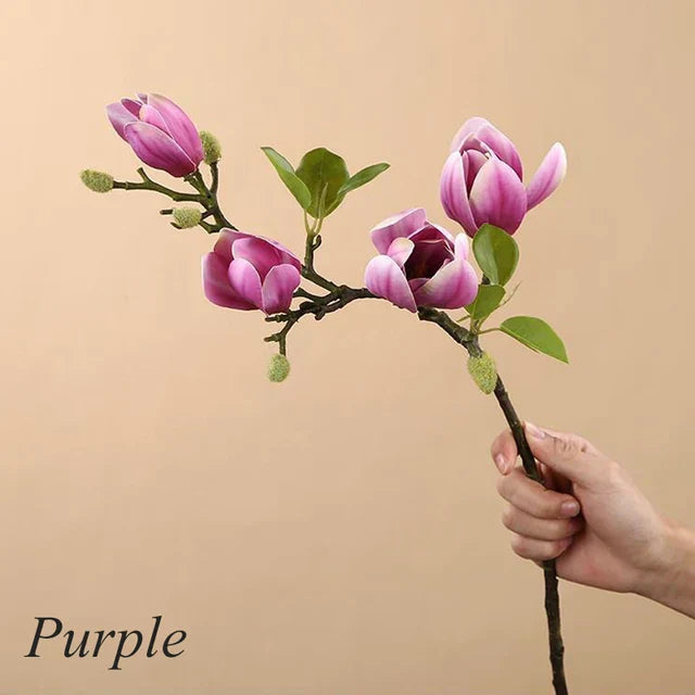 Realistiske Kunstige Magnolia Blomstergren i Høj Kvalitet
