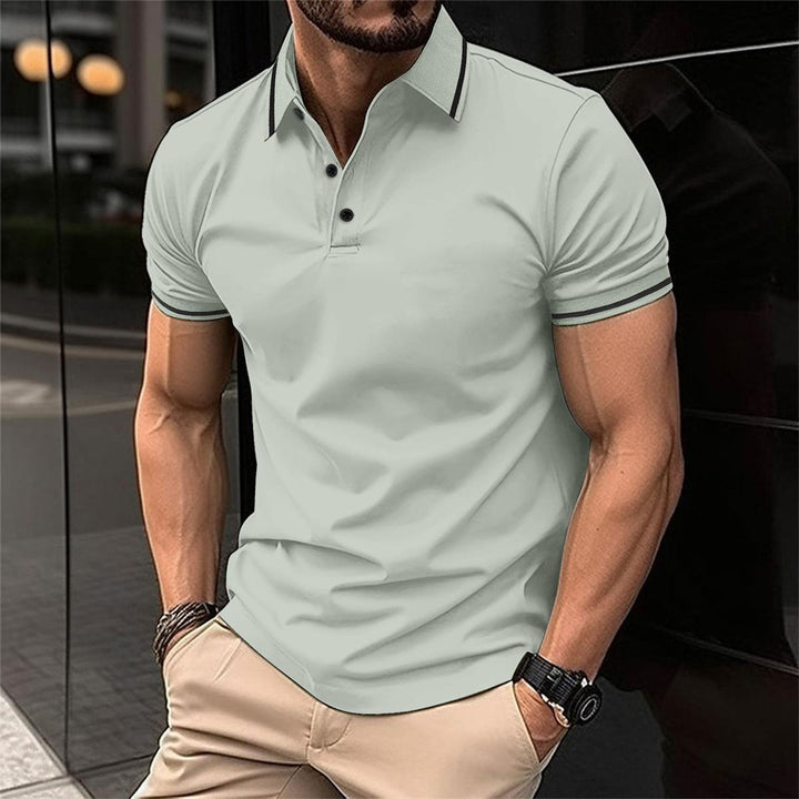 Kortærmet slim fit poloshirt til herrer med kontraststriber