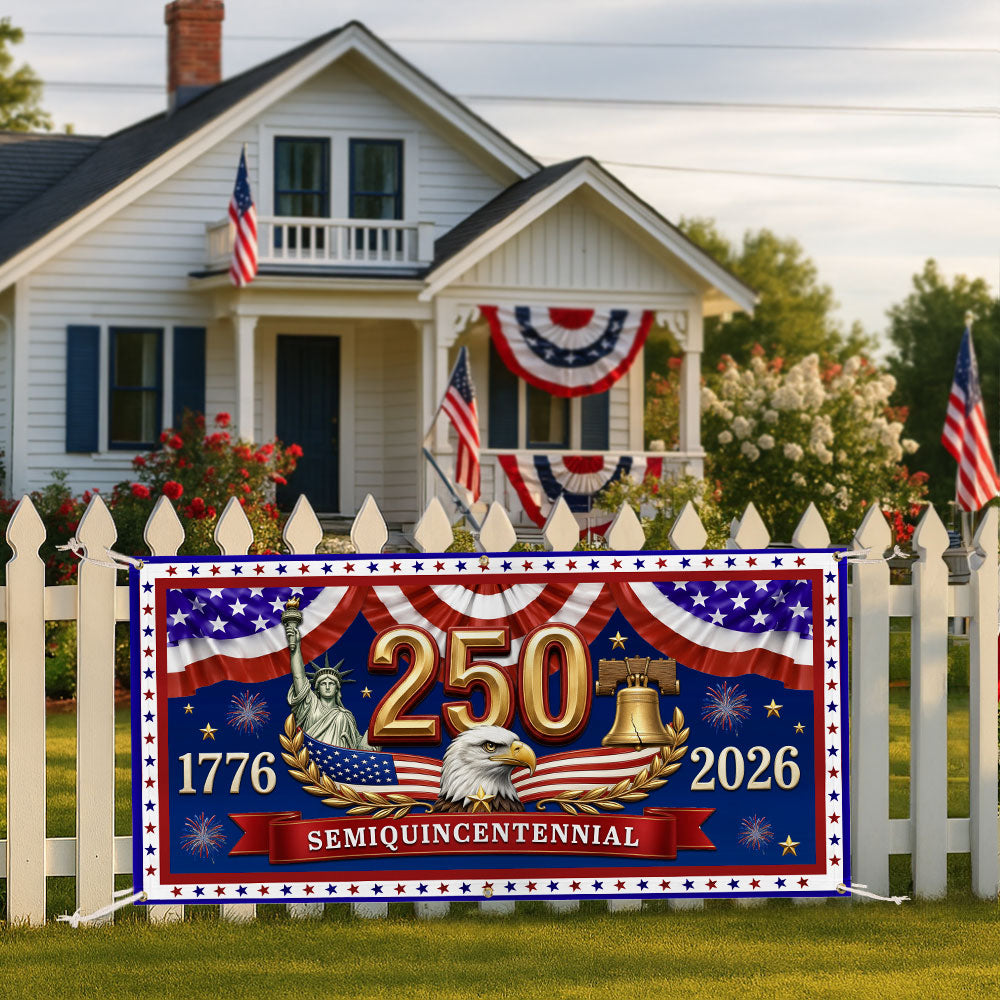 Patriotisk Hegn Banner til Semiquincentennial 250-års Fejring
