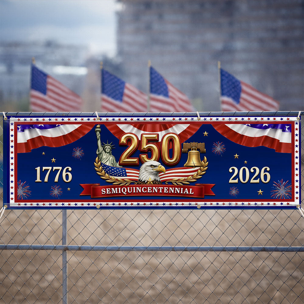 Patriotisk Hegn Banner til Semiquincentennial 250-års Fejring