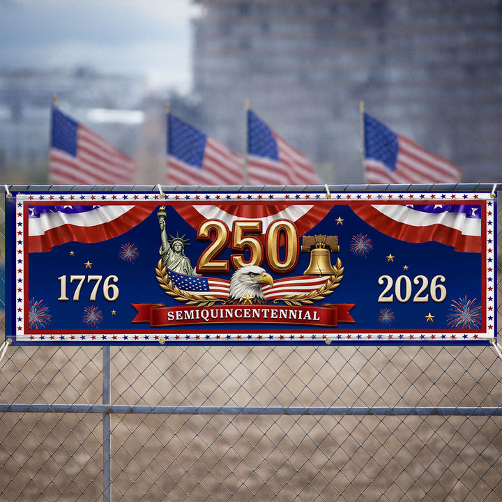 Patriotisk Hegn Banner til Semiquincentennial 250-års Fejring