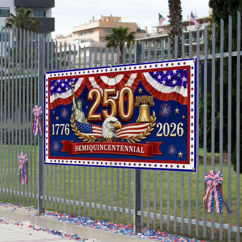 Patriotisk Hegn Banner til Semiquincentennial 250-års Fejring