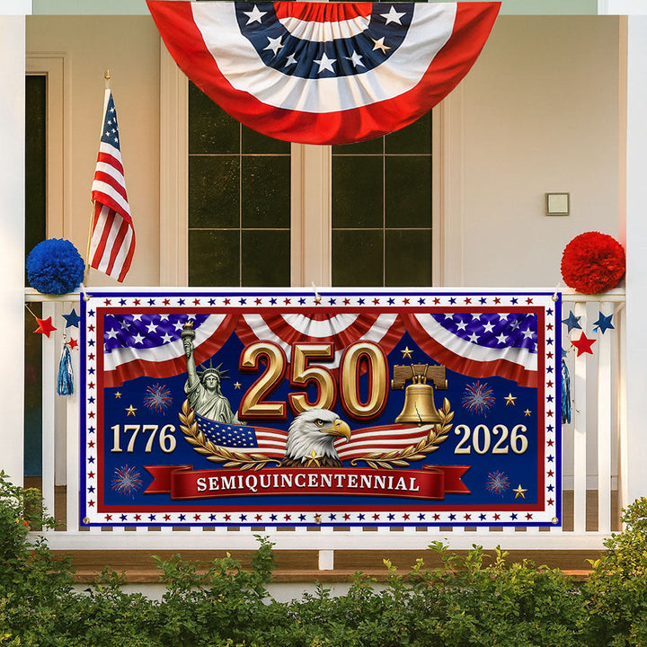 Patriotisk Hegn Banner til Semiquincentennial 250-års Fejring
