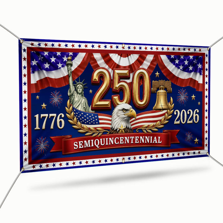 Patriotisk Hegn Banner til Semiquincentennial 250-års Fejring