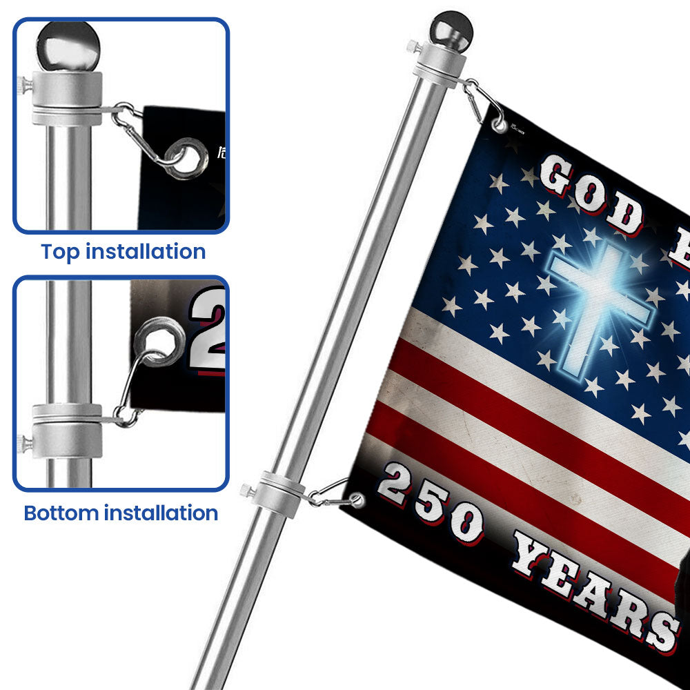 Dobbelt-Sidet Lærred Jesus Flag med Øjer - 250 Års Frihed