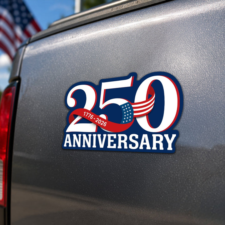 Patriotisk Magnet Klistermærke til Bil og Køleskab - 250-års Jubilæum