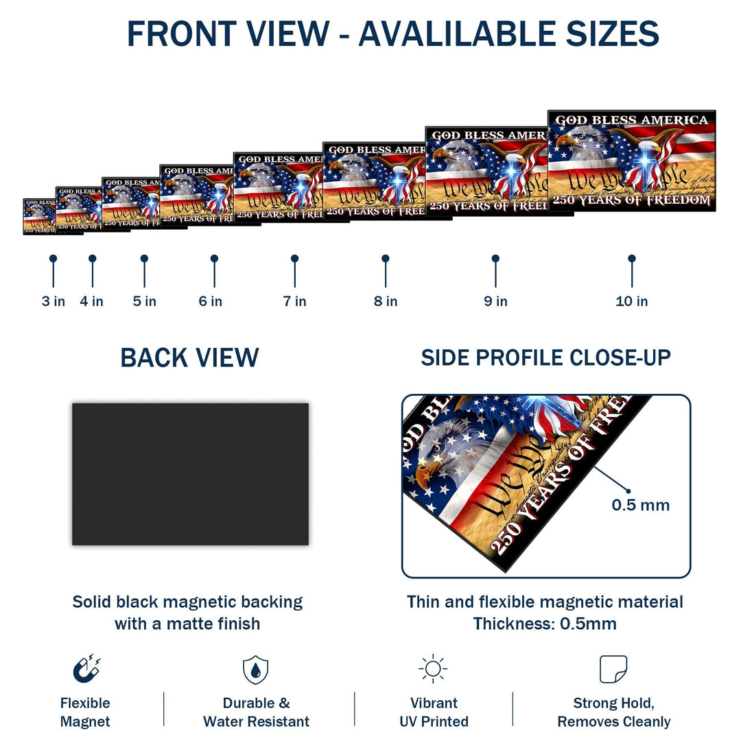 Tilpasset Frihed Flag Bil Magnet i Vinyl