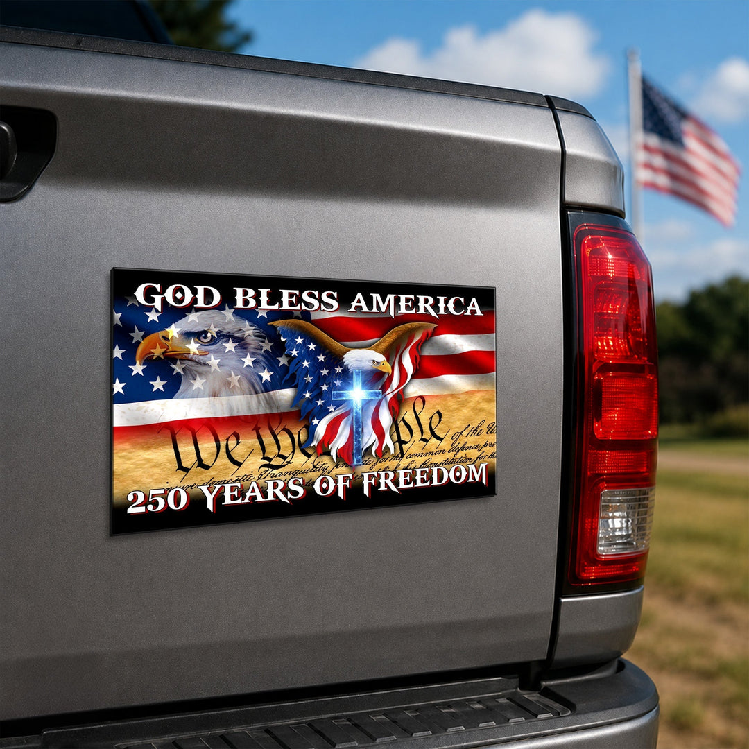 Tilpasset Frihed Flag Bil Magnet i Vinyl