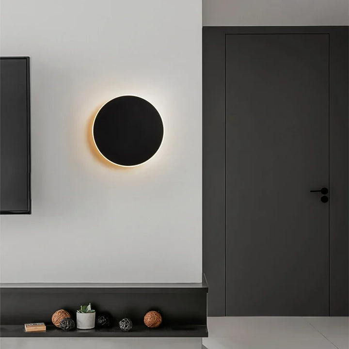 Minimalistisk Cirkulær LED Væglampe med Berøringsfunktion