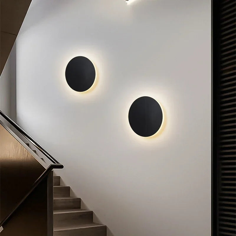 Moderne Rund LED Væglampe med Energibesparende Belysning