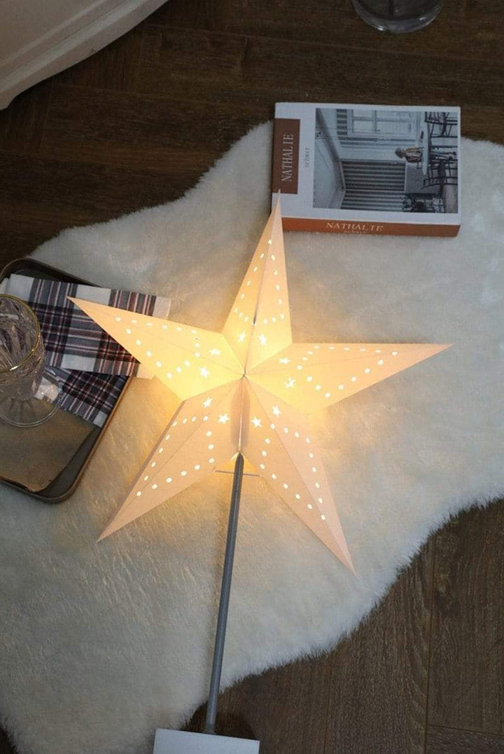LED Stjerne Lampe med Træbase - Varmt Ambient Lys