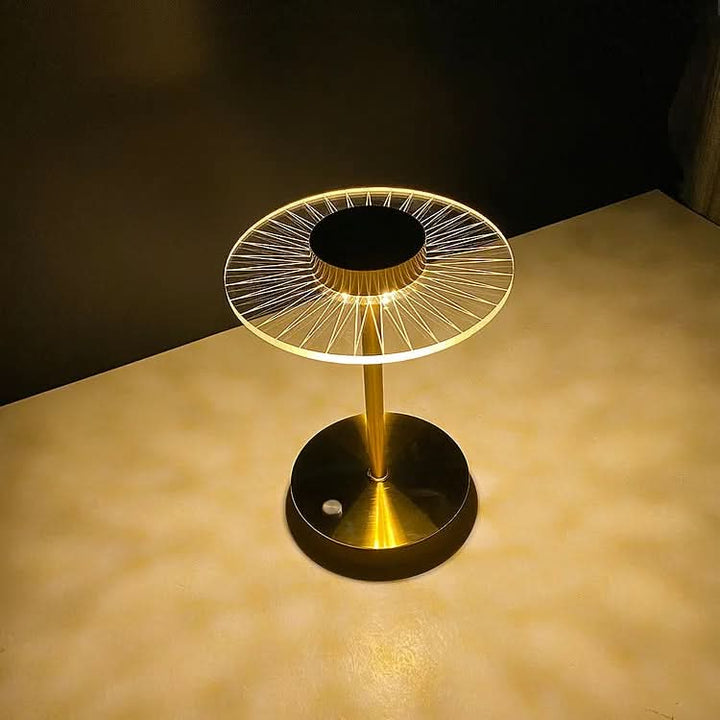 Trådløs Genopladelig LED Bordlampe med Krystal Disc Design
