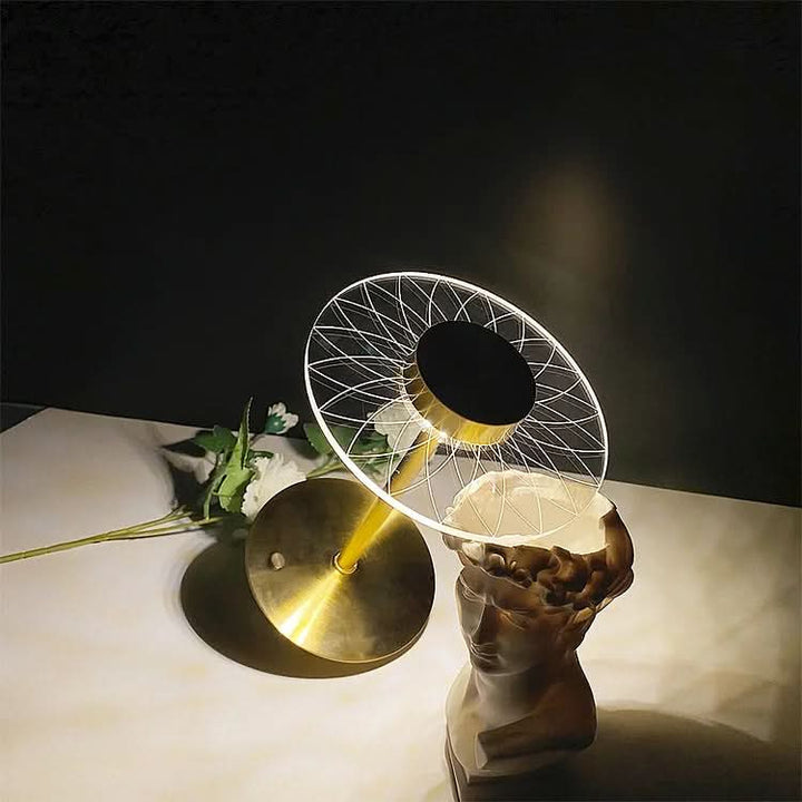 Trådløs Genopladelig LED Bordlampe med Krystal Disc Design
