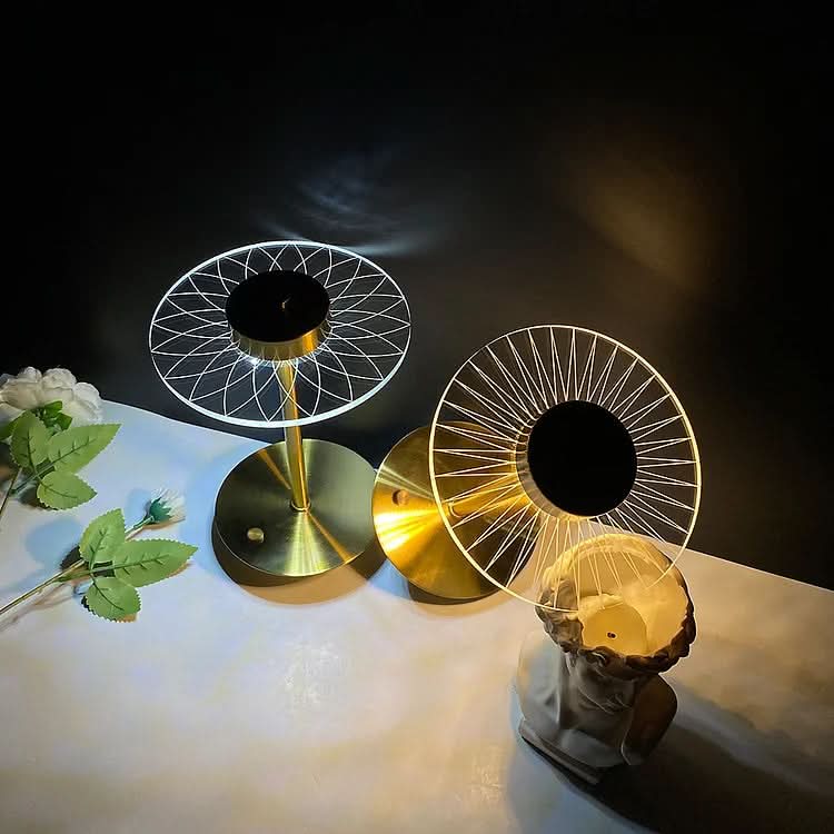 Trådløs Genopladelig LED Bordlampe med Krystal Disc Design