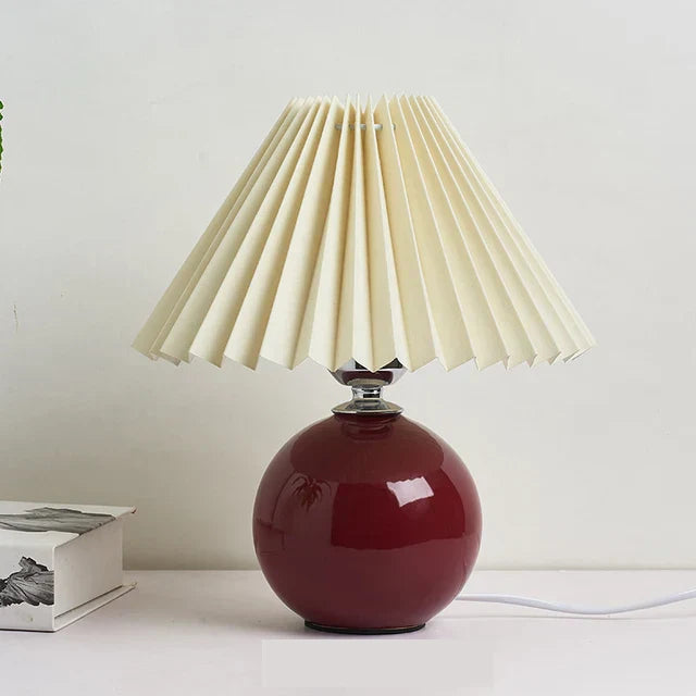 Plisseret Bordlampe med Foldbar Skærm og Varmt Lys