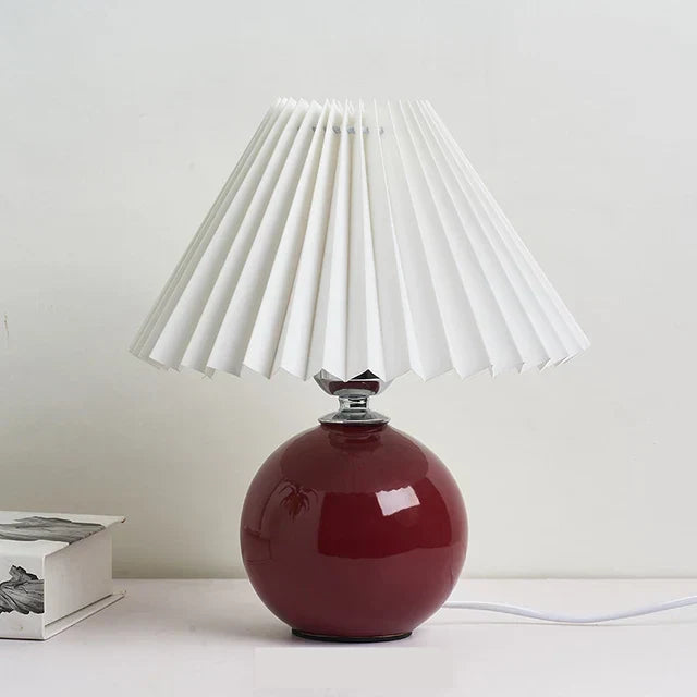 Plisseret Bordlampe med Foldbar Skærm og Varmt Lys