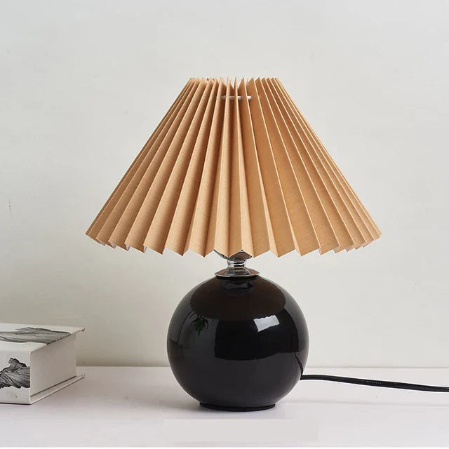 Plisseret Bordlampe med Foldbar Skærm og Varmt Lys
