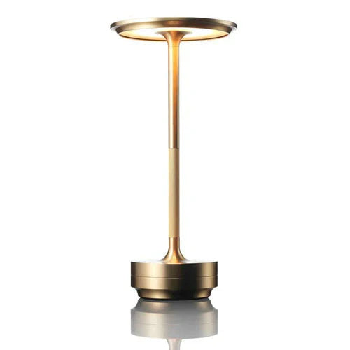 Trådløs Guld Metal LED Bordlampe med Justerbar Lysstyrke