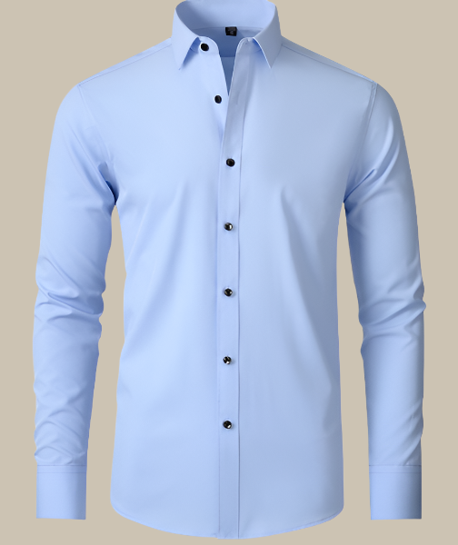Langærmet skjorte til herrer med klassisk snit