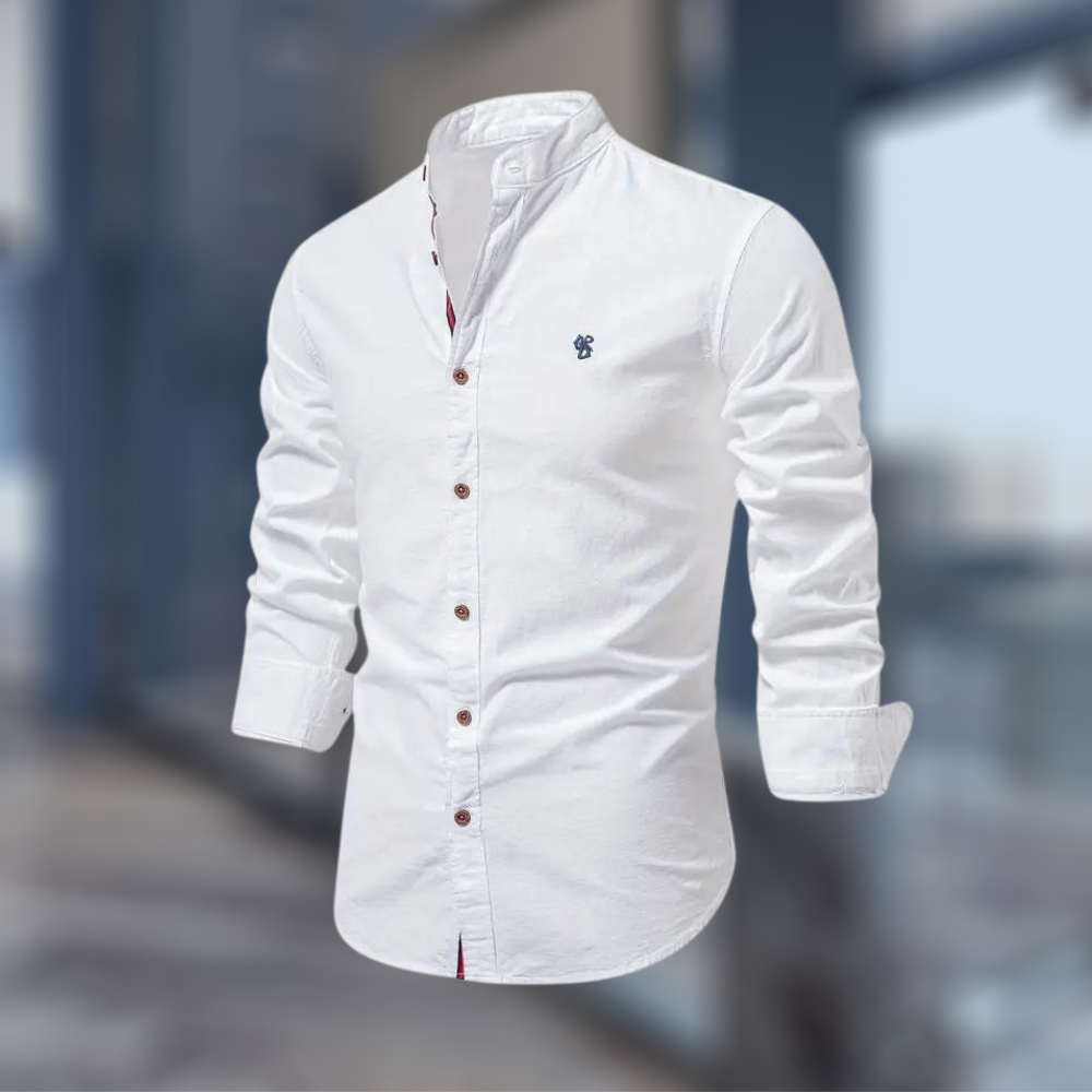 Langærmet poloshirt til mænd med moderne pasform