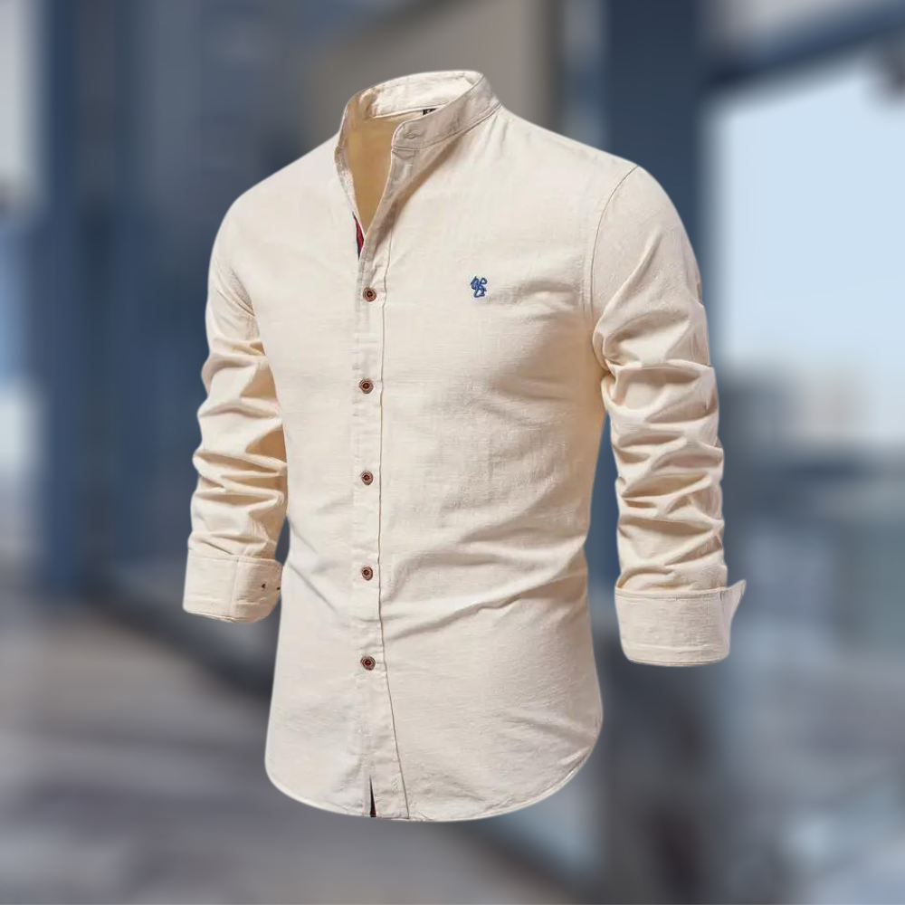 Langærmet poloshirt til mænd med moderne pasform