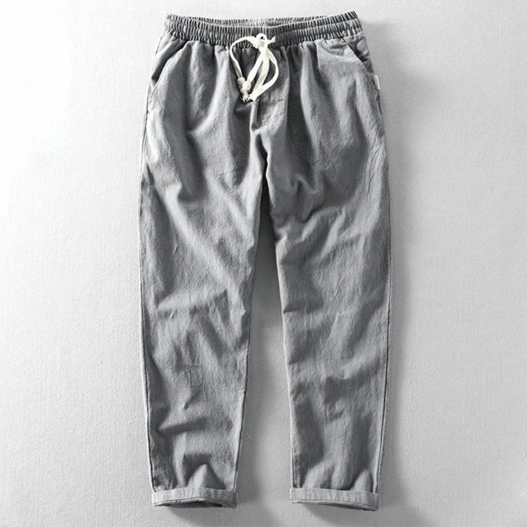 Leinenhose med Kordelzug og Bequem Fit