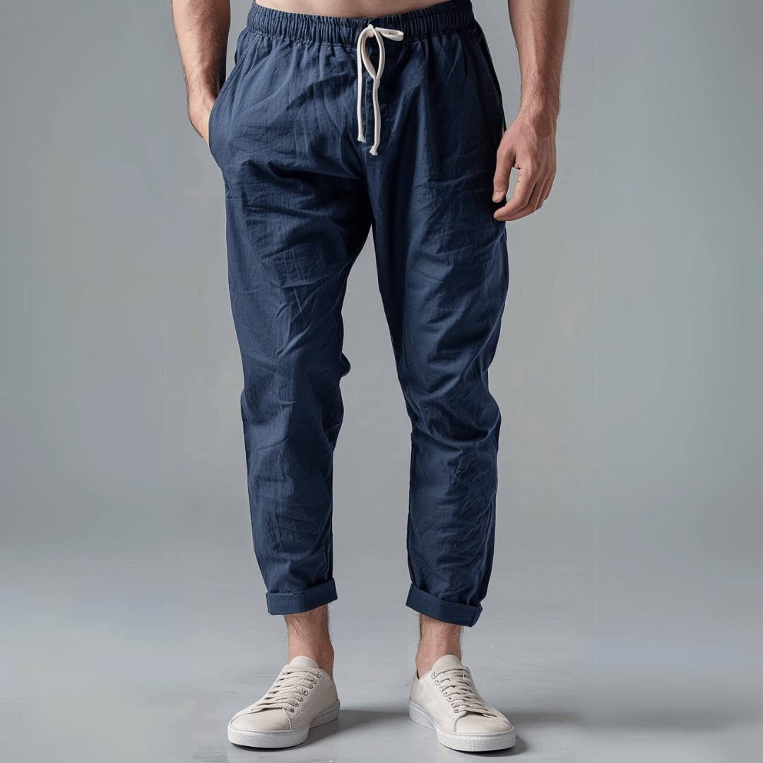 Leinenhose med Kordelzug og Bequem Fit