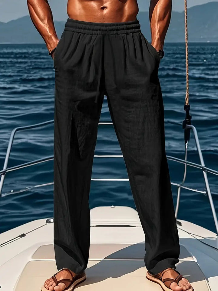 Leinenhose til mænd med justerbar talje