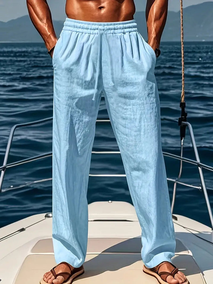 Leinenhose til mænd med justerbar talje