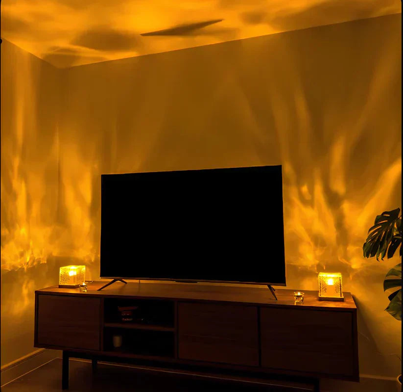 LED Aurora Projektor Lampe med 16 Farver og Fjernbetjening