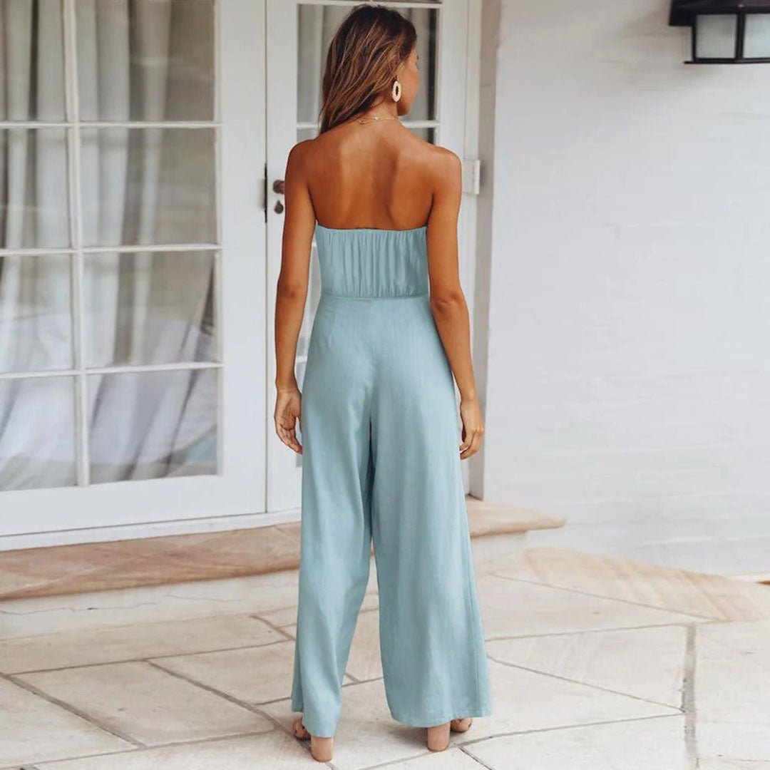 Sandy | Kvinder Strapless Bred Ben Jumpsuit med Båndliv