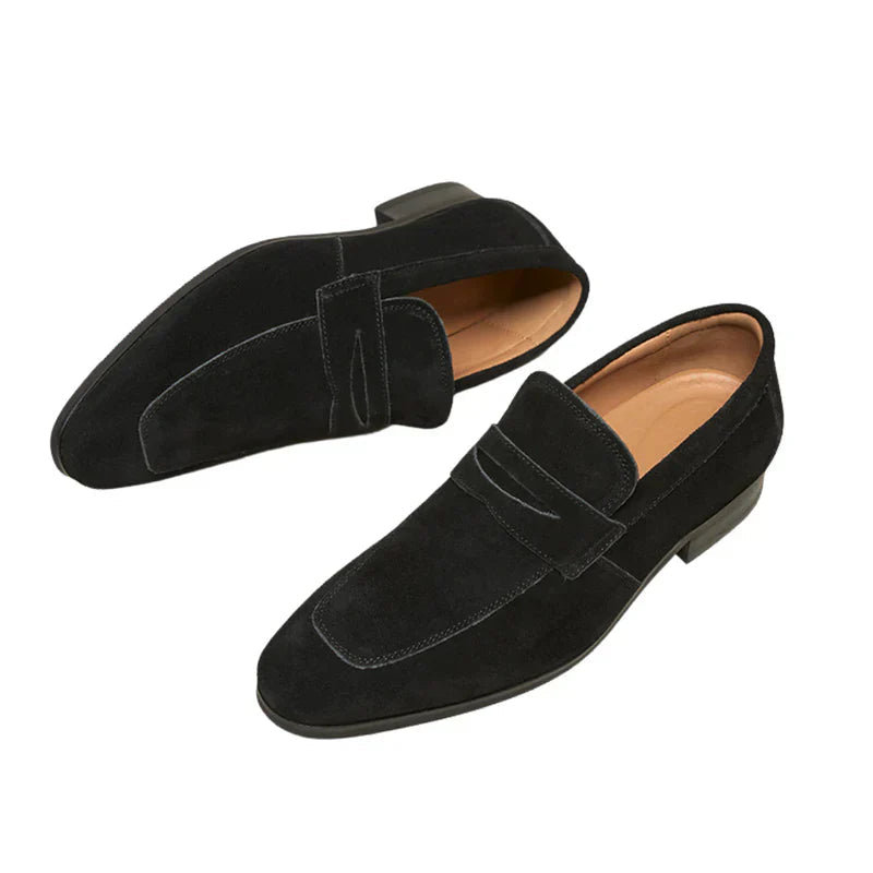 Penny-loafer i ruskindseffekt med ergonomisk indersål