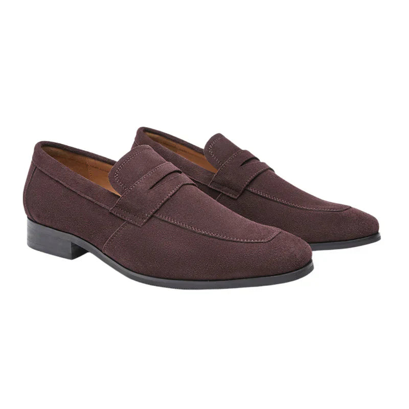 Penny-loafer i ruskindseffekt med ergonomisk indersål