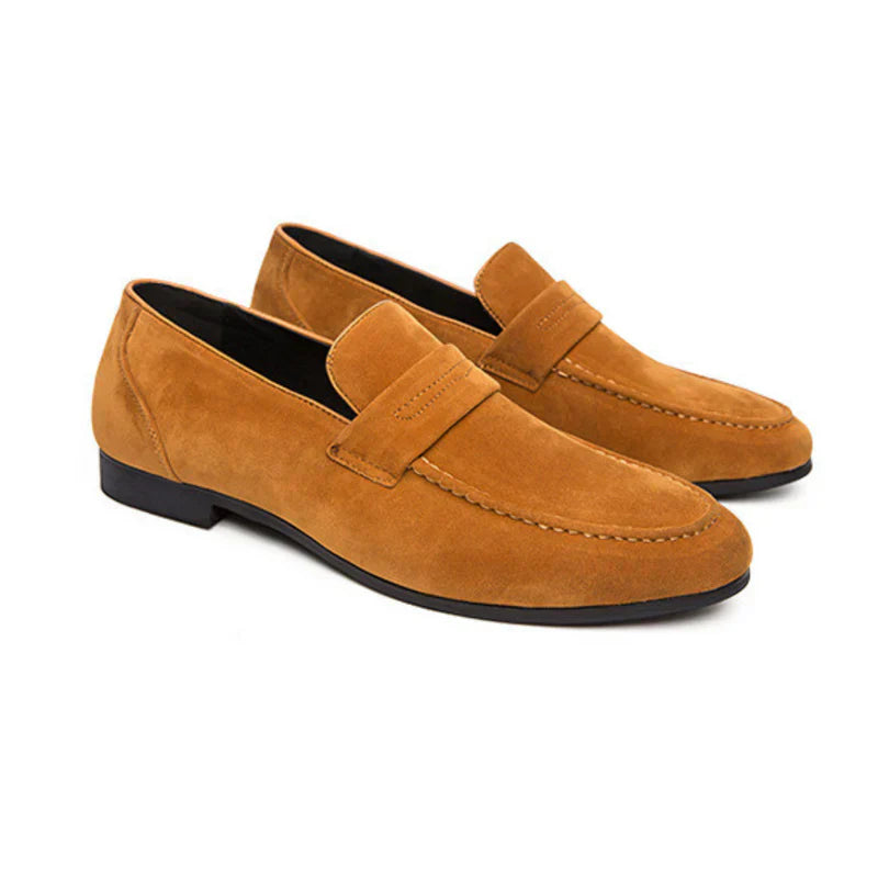 Penny-loafer i ruskindseffekt med ergonomisk indersål