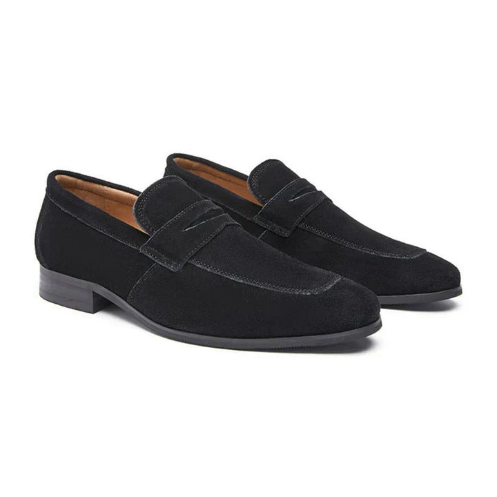 Penny-loafer i ruskindseffekt med ergonomisk indersål
