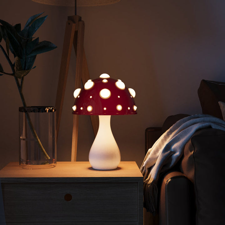 Amanita Svampe-inspireret LED Bordlampe i Aluminium