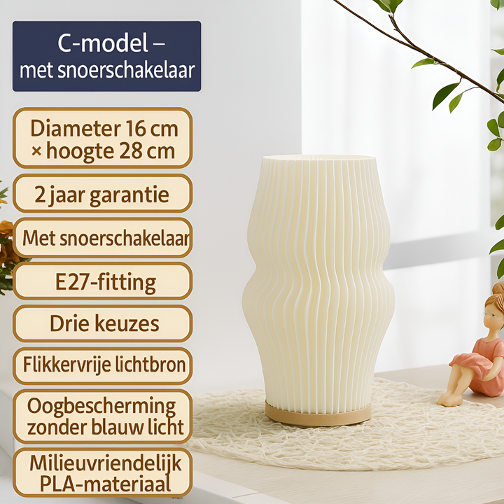 Moderne Swirl LED Bordlampe med Varm Hvid Belysning