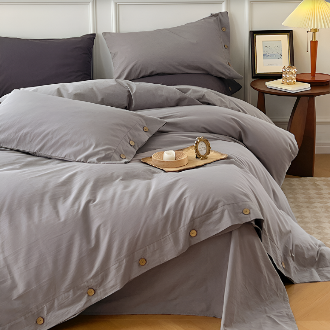 Åndbart Bomulds Dynebetræk Sæt med To Pudebetræk