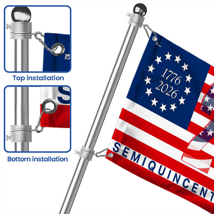 Patriotisk Grommet Flag til 250-års Jubilæum i Lærred