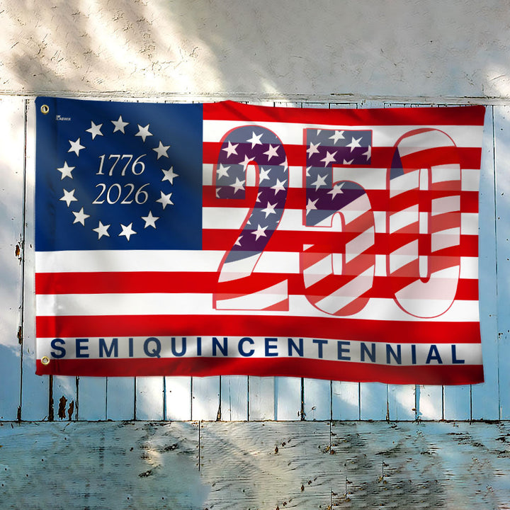 Patriotisk Grommet Flag til 250-års Jubilæum i Lærred