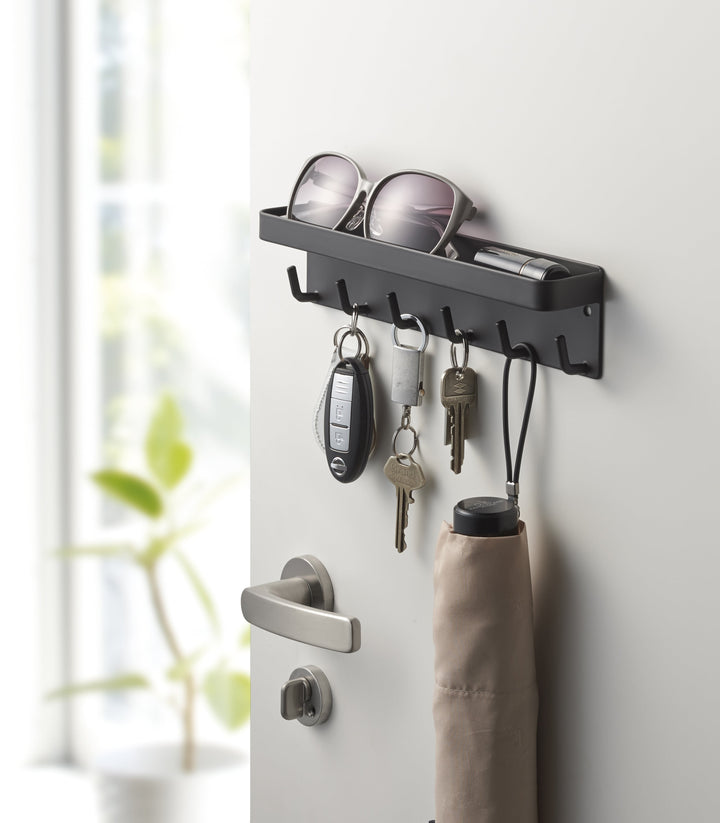 Magnetisk Nøgleholder i Stål med Krog og Hylde
