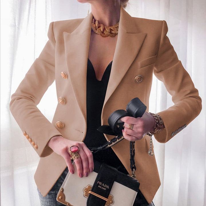 Monroe | Kvinders Klassiske Dobbeltradet Blazer med Guldknapper